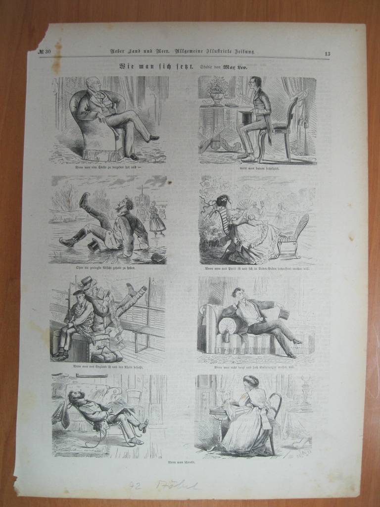 Diferentes formas de sentarse, 1872